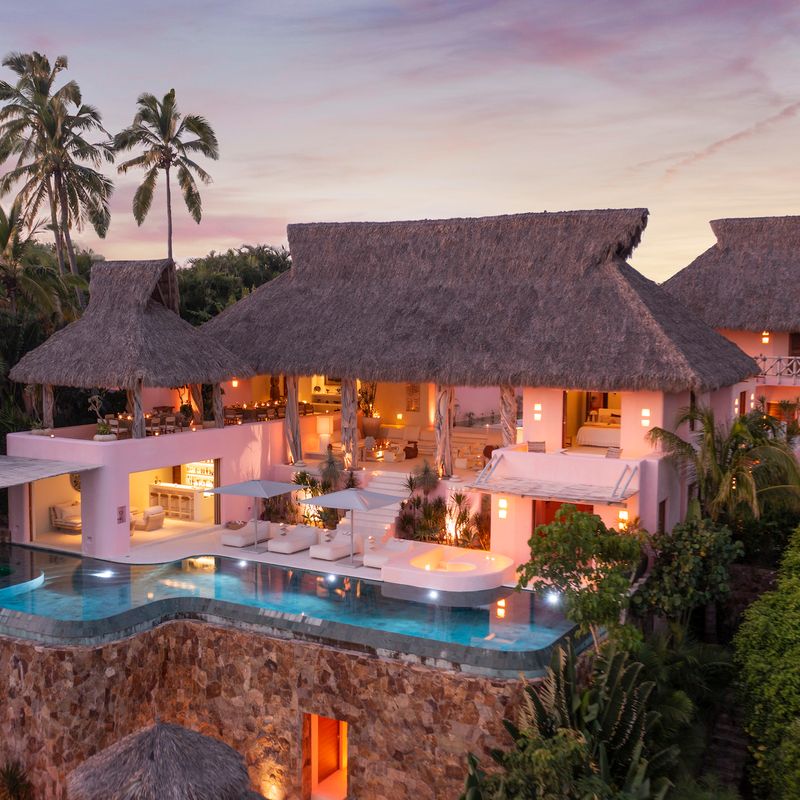 Pink Cliffside Villa in Careyes