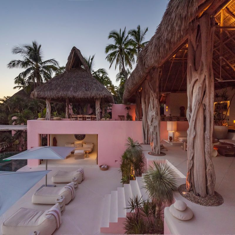 Pink Cliffside Villa in Careyes