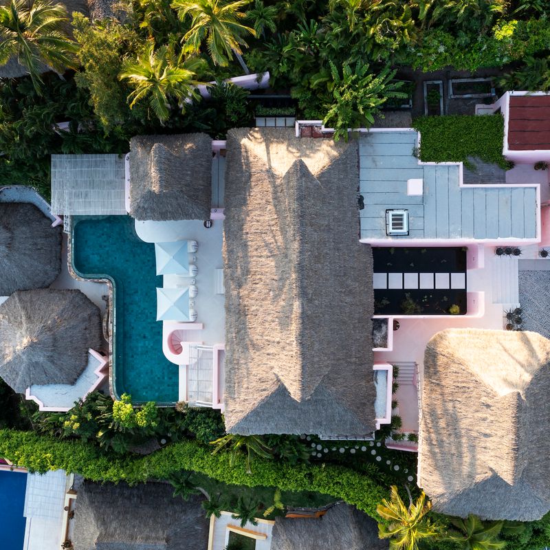 Pink Cliffside Villa in Careyes