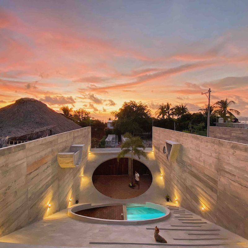 Brutalist Home in Zicatela