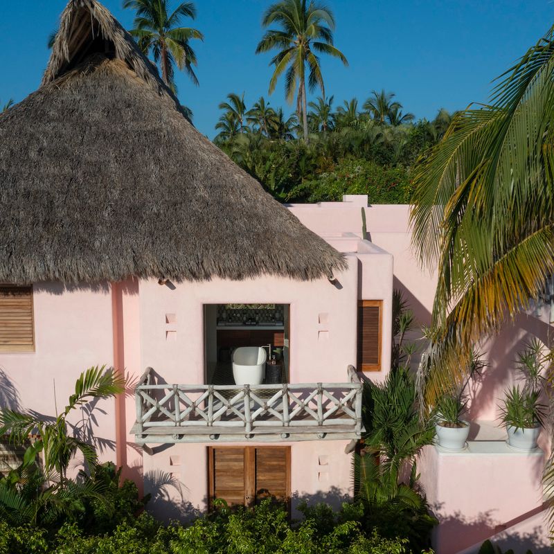 Pink Cliffside Villa in Careyes