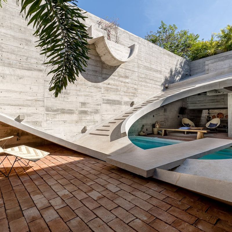 Brutalist Home in Zicatela