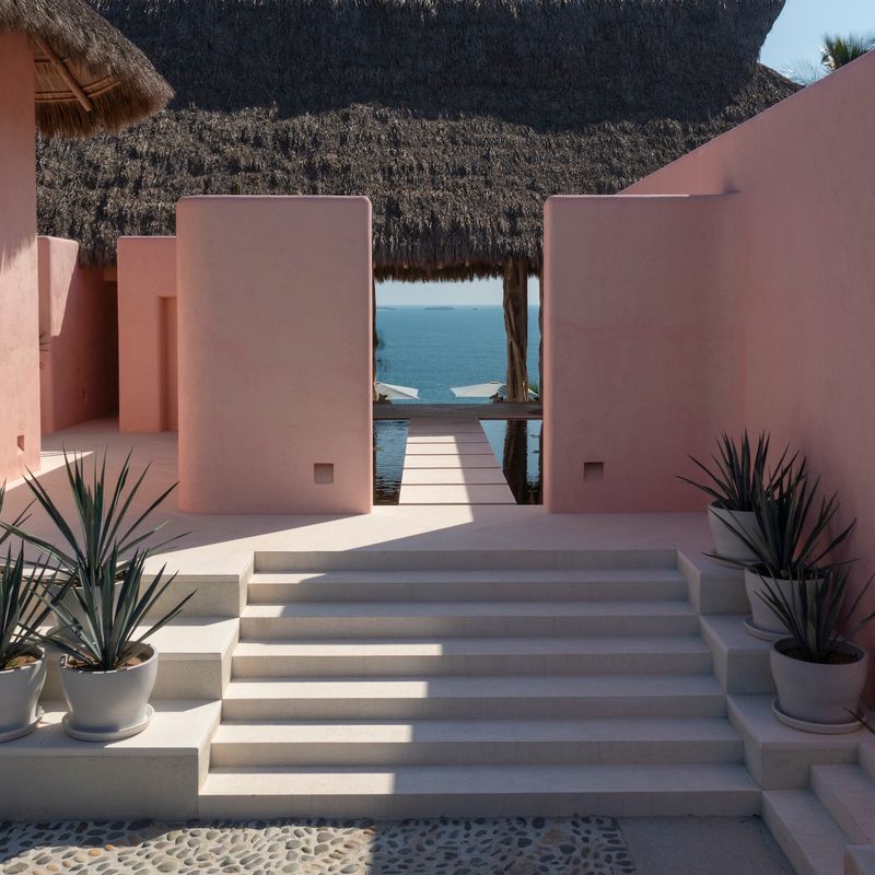 Pink Cliffside Villa in Careyes