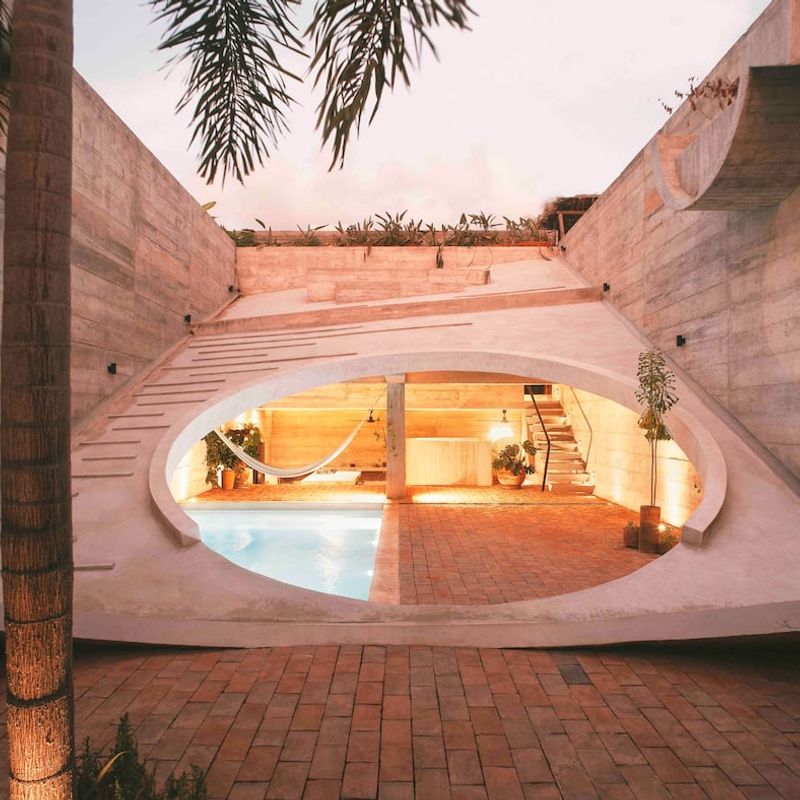 Brutalist Home in Zicatela