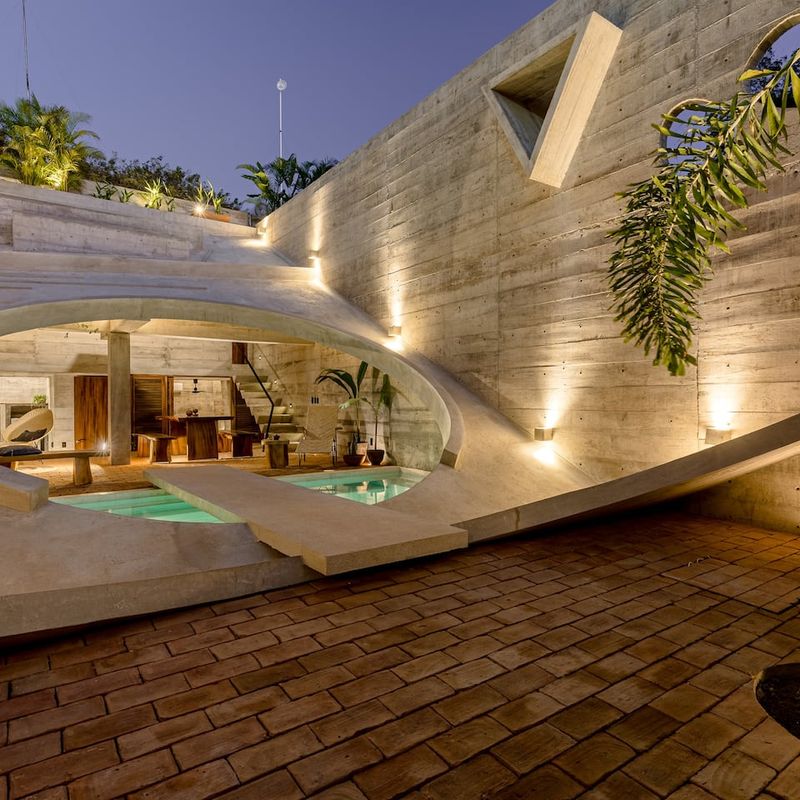 Brutalist Home in Zicatela