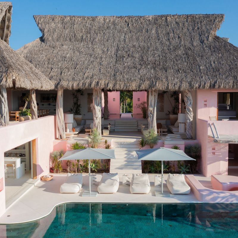 Pink Cliffside Villa in Careyes