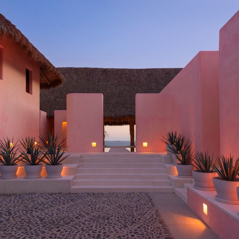 Pink Cliffside Villa in Careyes