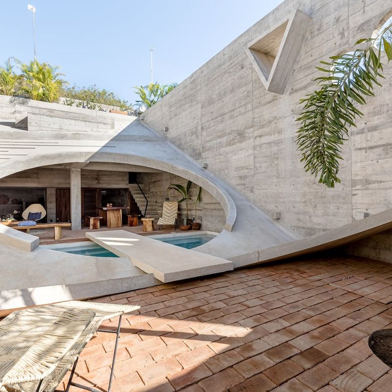 Brutalist Home in Zicatela