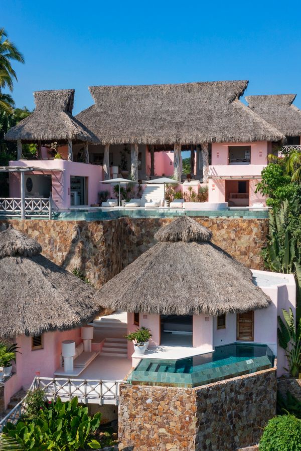 Pink Cliffside Villa in Careyes