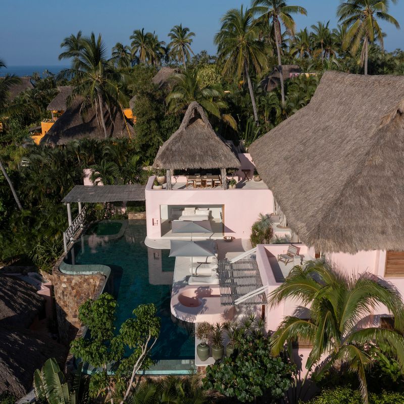 Pink Cliffside Villa in Careyes