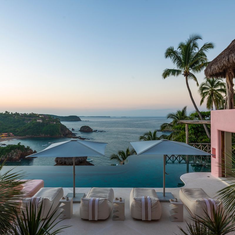 Pink Cliffside Villa in Careyes