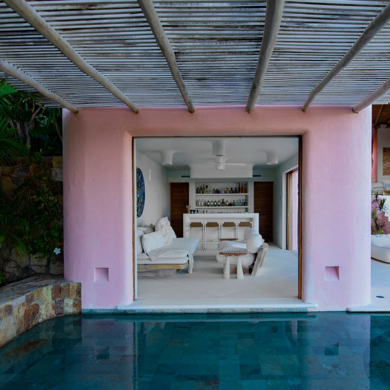 Pink Cliffside Villa in Careyes