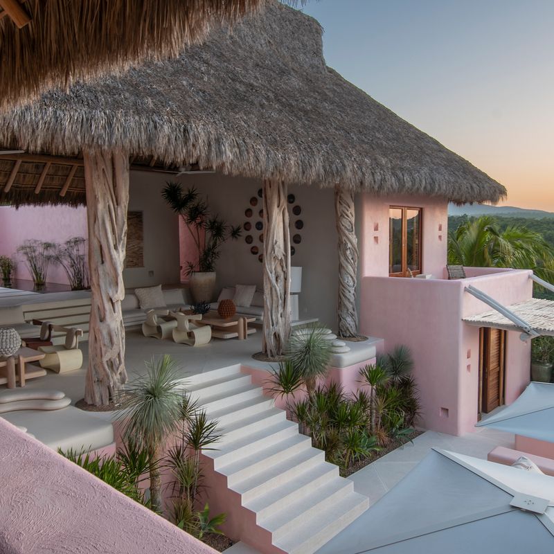 Pink Cliffside Villa in Careyes