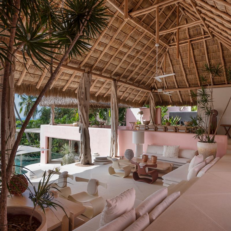 Pink Cliffside Villa in Careyes