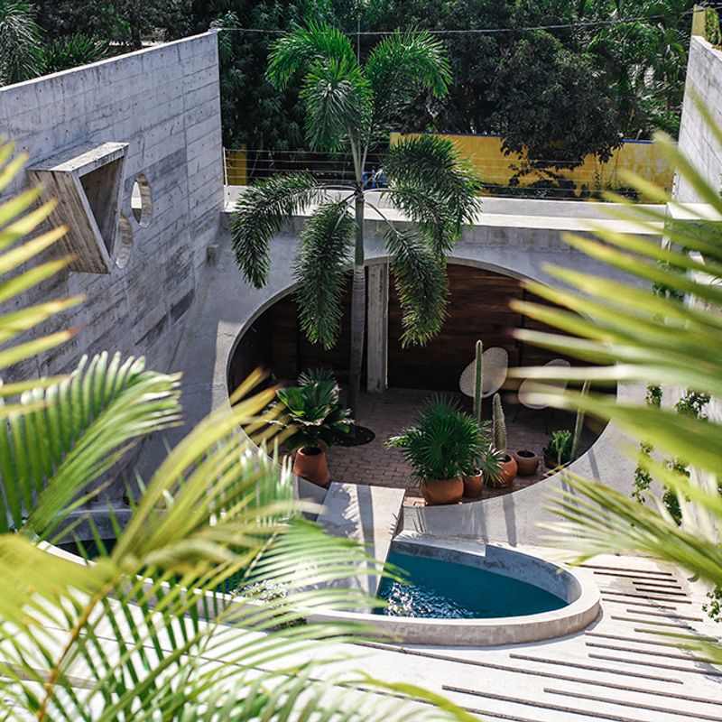 Brutalist Home in Zicatela