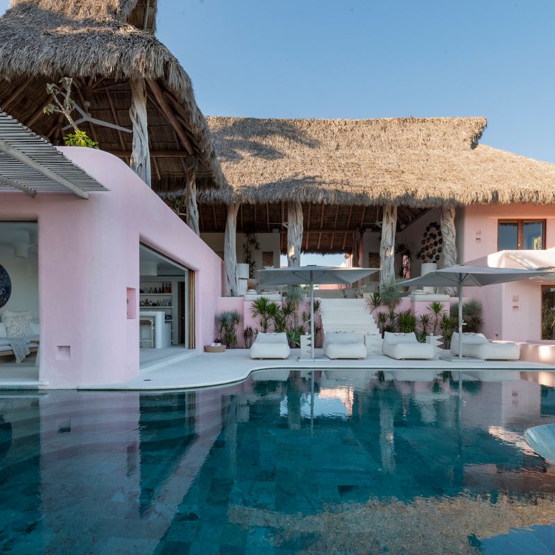 Pink Cliffside Villa in Careyes
