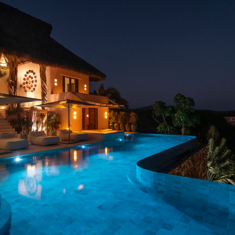 Pink Cliffside Villa in Careyes