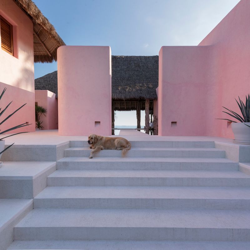 Pink Cliffside Villa in Careyes