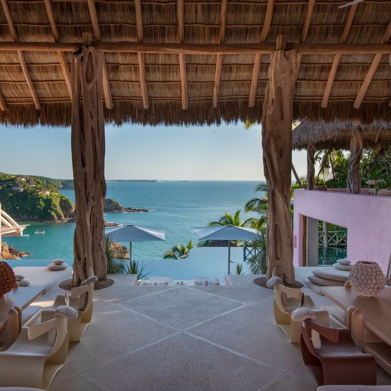 Pink Cliffside Villa in Careyes