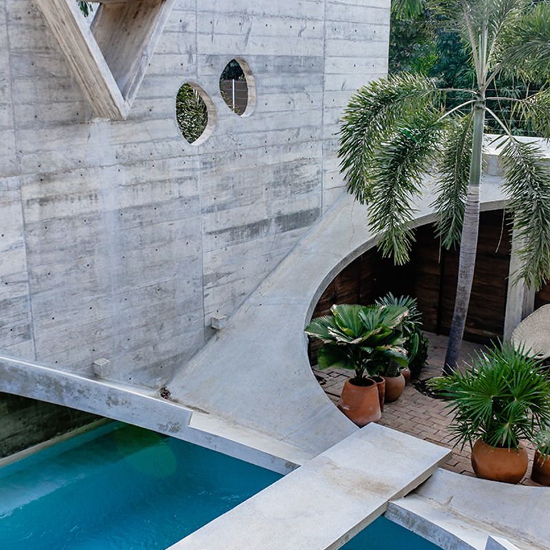 Brutalist Home in Zicatela