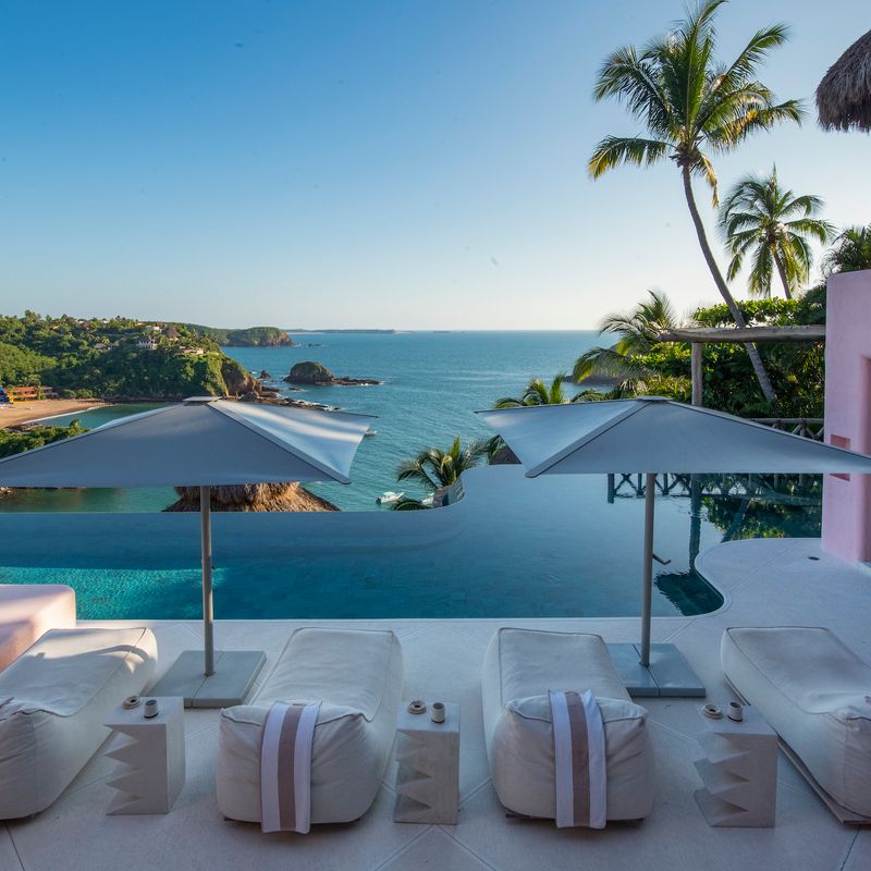 Pink Cliffside Villa in Careyes