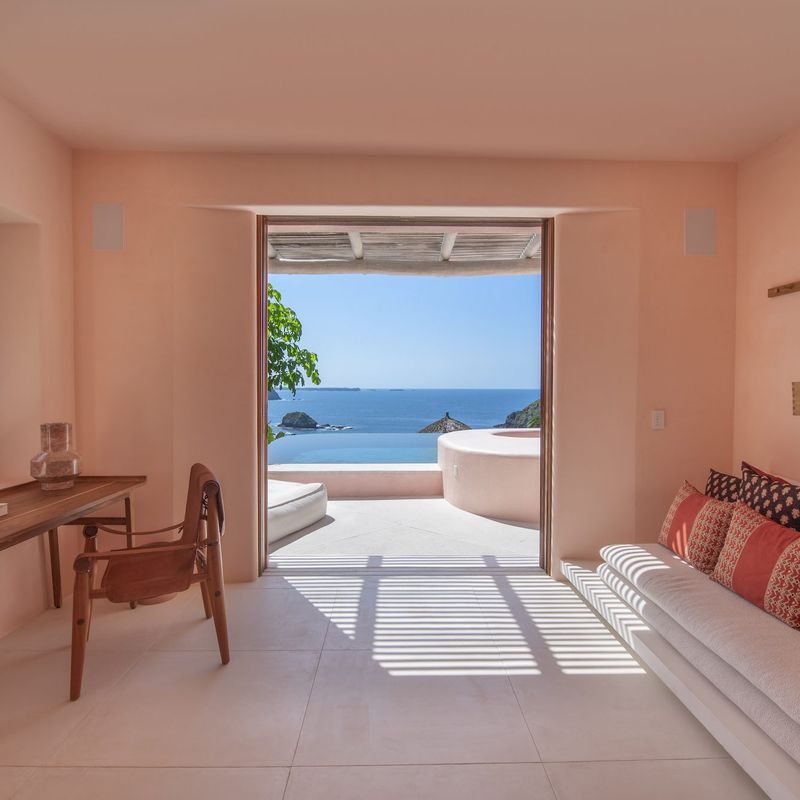 Pink Cliffside Villa in Careyes
