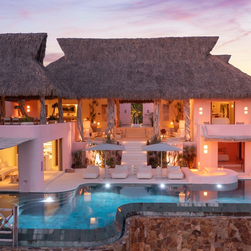 Pink Cliffside Villa in Careyes