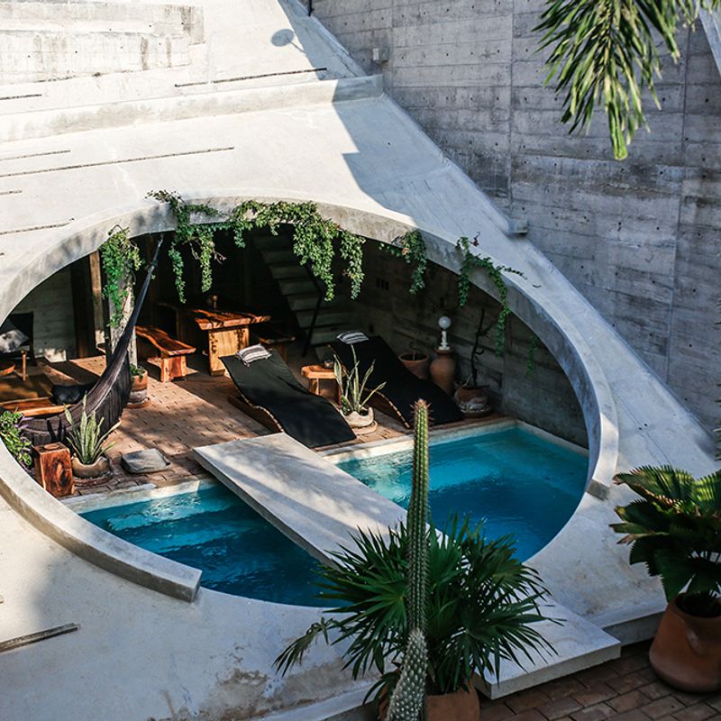 Brutalist Home in Zicatela