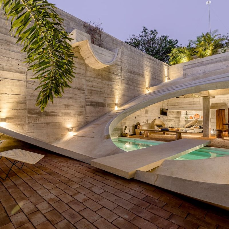 Brutalist Home in Zicatela