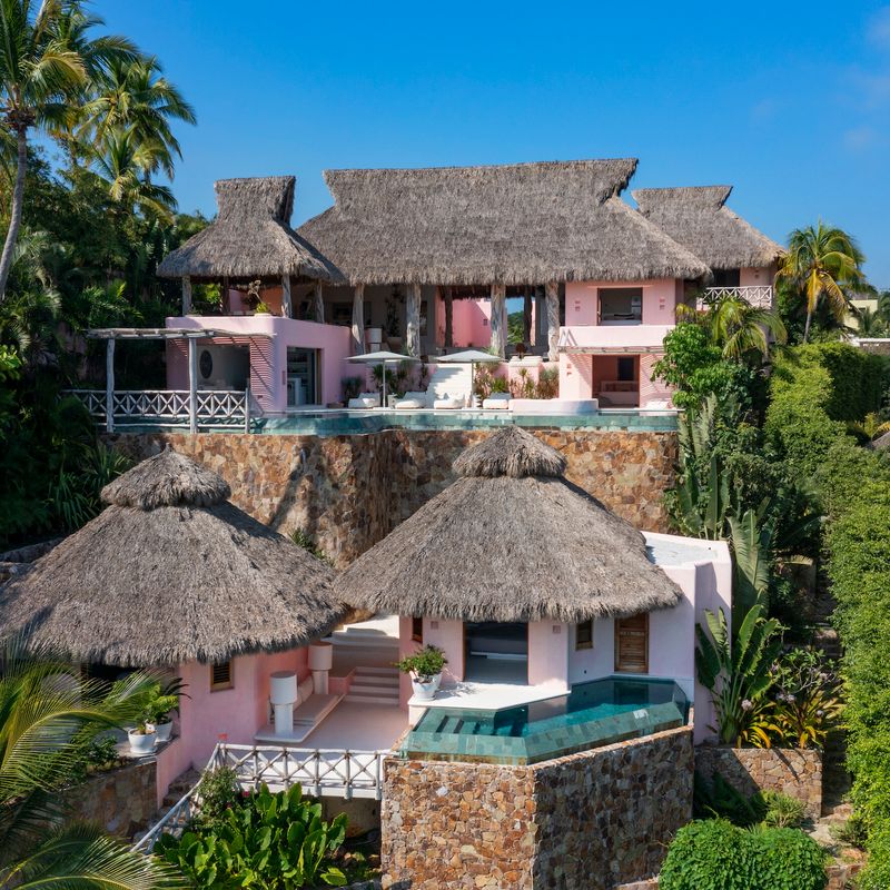 Pink Cliffside Villa in Careyes